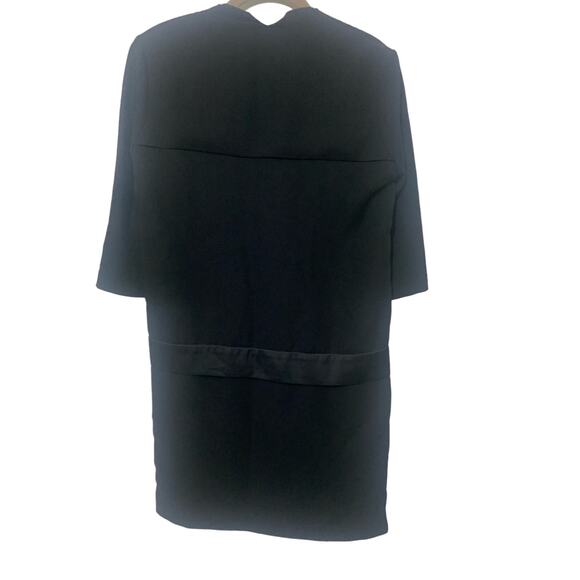 The Kooples sz S NWT Black‎ Crepe and Satin Trim Tuxedo Jacket Wrap Mini Dress - Picture 7 of 10